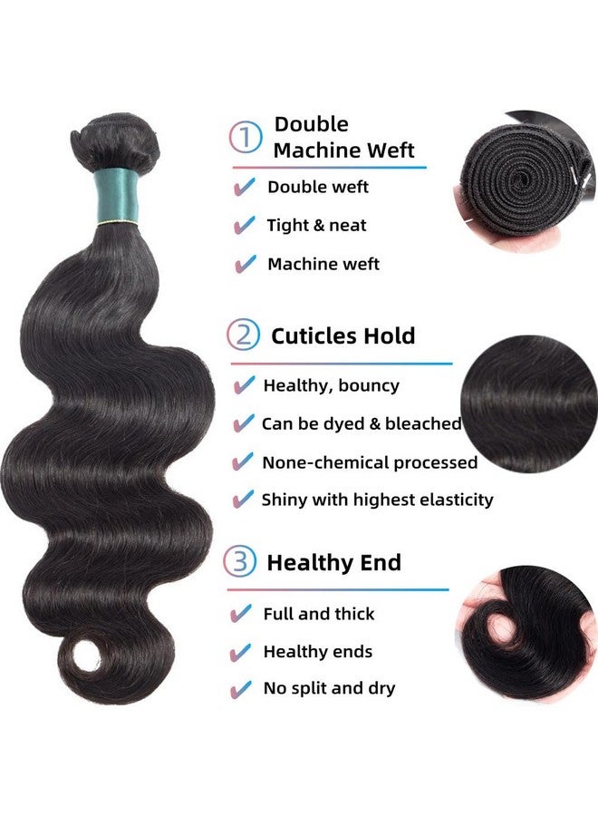 Superfect Human Hair Bundles 18 20 22 Inch Body Wave Bundles Human Hair 12A 100% Unprocessed Brazilian Virgin Hair Weave 3 Bundles Deals Human Hair Natural Black Color (18 20 22 Body Wave 3 Bundles) - Image 3