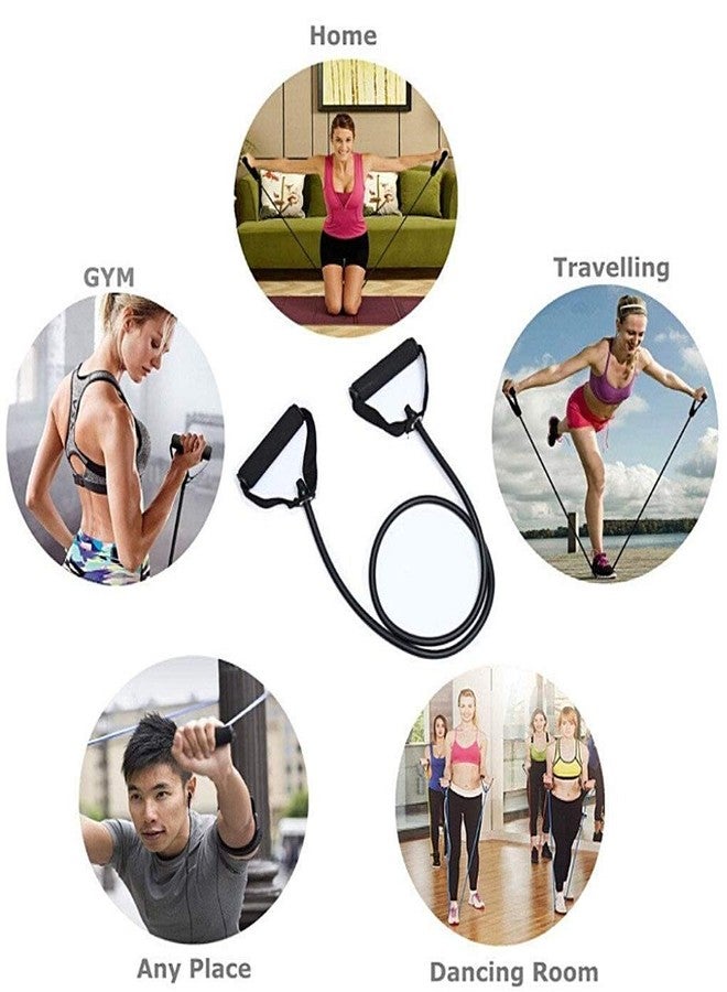 ZIVIK Resistance Tube Exercise Bands for Stretching, Workout, and Toning for Men, and Women (Multicolor) - Image 4
