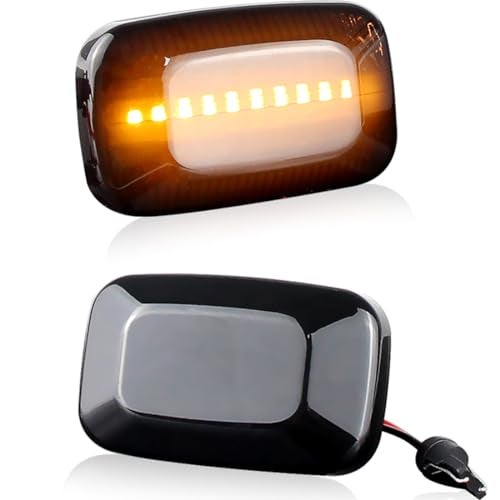 Polarlander Car Side Marker Lights Dynamic LED Turn Signal Indicator Rearview Mirror Lamp Compatible for Toyota Landcruiser Land Cruiser 70 80 100 Series 98-07 Smoked Lens Pack for 2 - Image 1