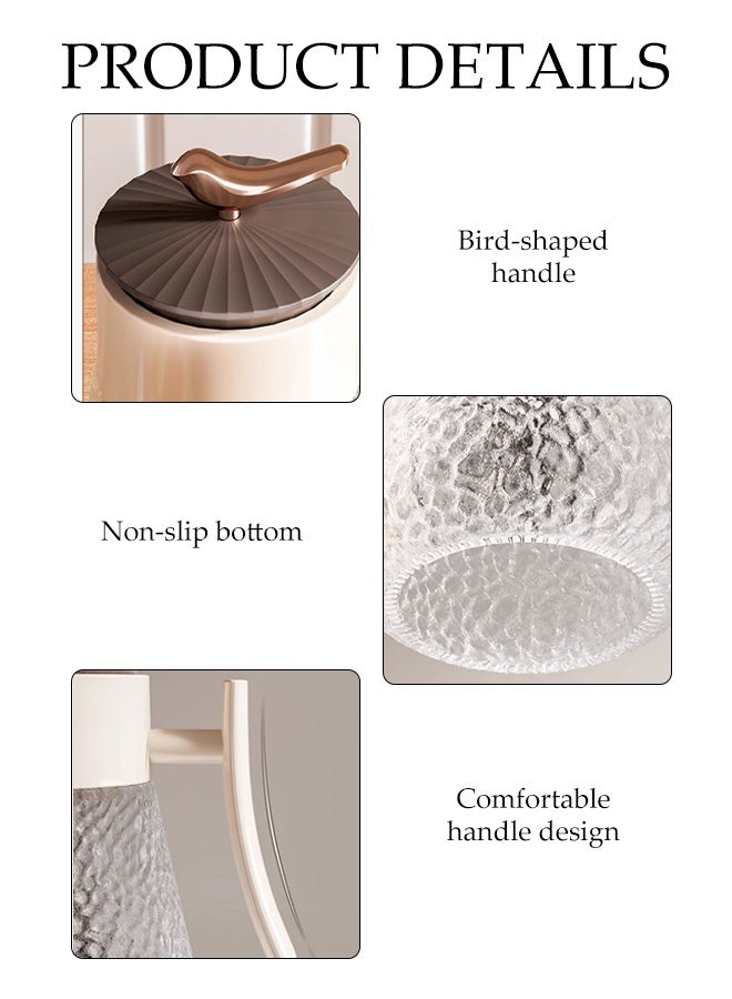 DUNISO Oil Dispenser Bottle with oil brush, Glass Olive Oil Bottle for Kitchen, Refillable & Leak-Proof, Wide Mouth Borosilicate Glass Cooking Oil Bottles with Lid and Handle (800ml) - Image 3