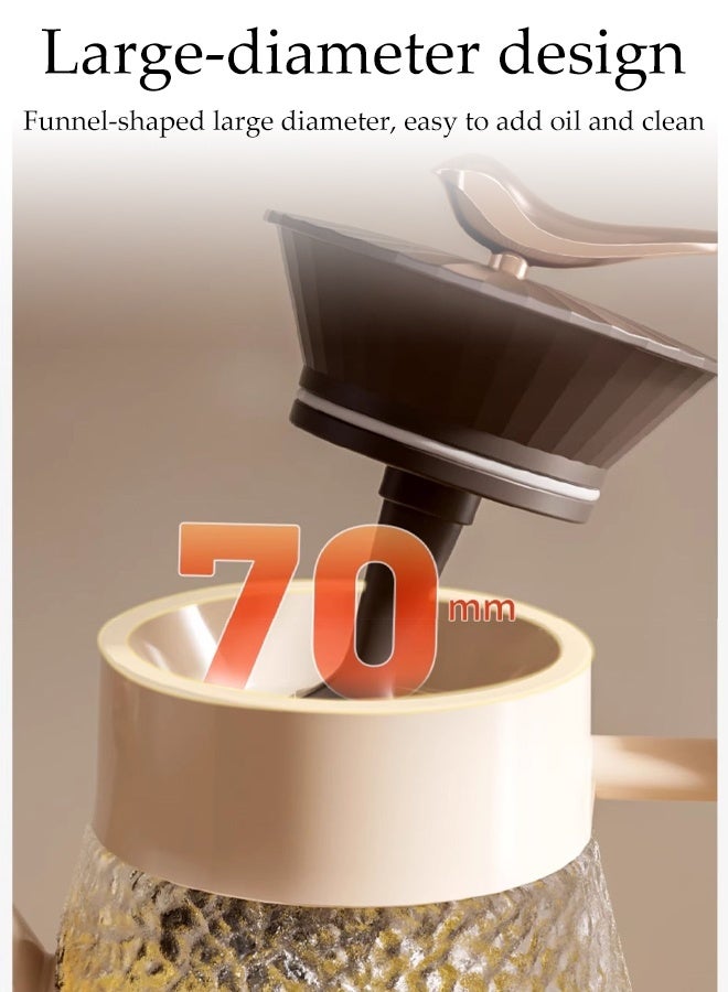 DUNISO Oil Dispenser Bottle with oil brush, Glass Olive Oil Bottle for Kitchen, Refillable & Leak-Proof, Wide Mouth Borosilicate Glass Cooking Oil Bottles with Lid and Handle (800ml) - Image 4