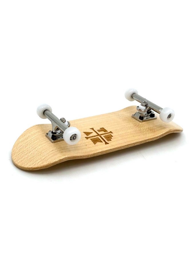 Teak Tuning 34mm Pro Fingerboard Complete - Fully Assembled with Pro Level Components - Pro Shaped Wooden Deck (34x97mm), UltraSpin Bearing Wheels, Prodigy Gen2 Trucks - Silver Heels - Image 2