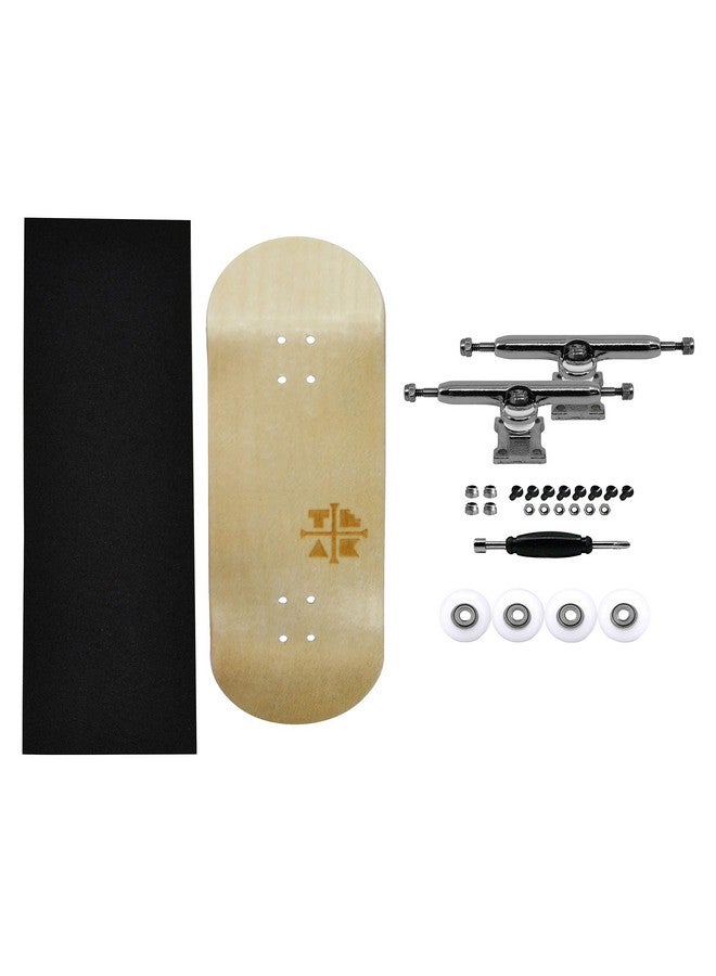Teak Tuning 34mm Pro Fingerboard Complete - Fully Assembled with Pro Level Components - Pro Shaped Wooden Deck (34x97mm), UltraSpin Bearing Wheels, Prodigy Gen2 Trucks - Silver Heels - Image 3