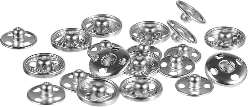 KAJNBN 50pcs Metal Clothes Snap Fastener Button Press 20l (12.5mm) Silver Sewing Snap Buttons for Coat Shirt Trench Coat Hand-Sewn Multi-Functional Fastener - Image 1
