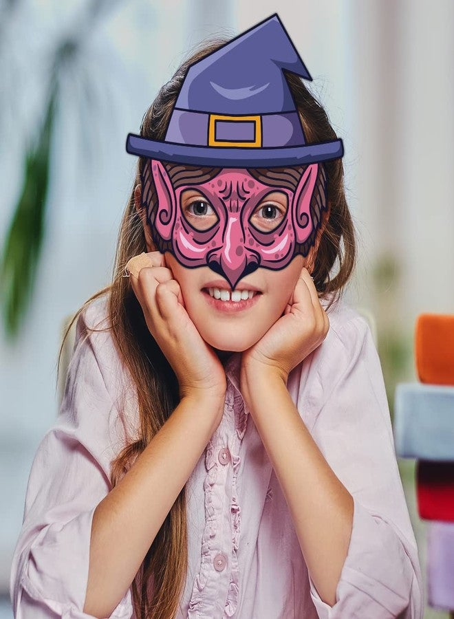 Festiko® Halloween Theme Eye Masks (48 Pcs), Halloween Theme Party Supplies, Return Gifts for Kids, Halloween Theme Party Items,Witch Eye Masks for Kids - Image 5