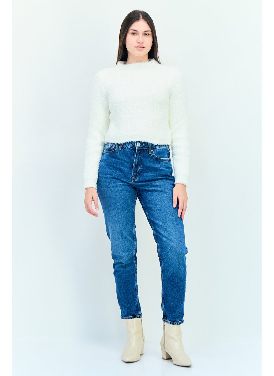 Aerie Women Stand Neck Textured Sweater, White  - Image 2