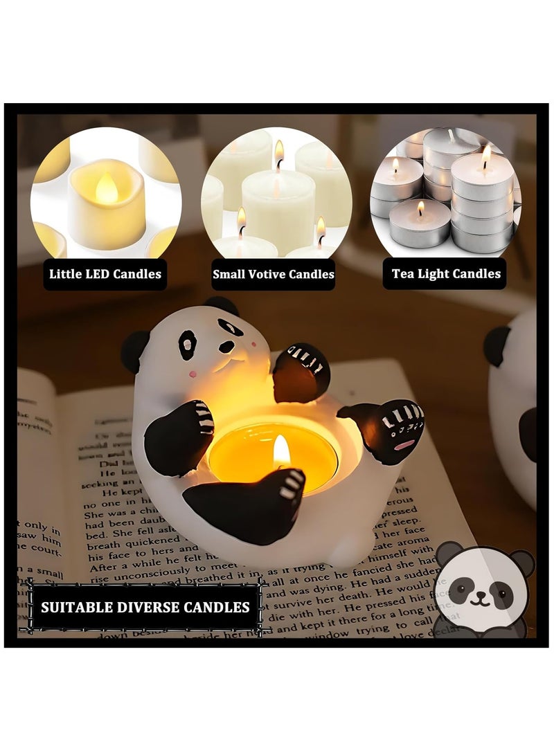Tea Light Candle Holder, Cute Panda Candle Holder Ring Holder Jewelry Tray Decoration Holder for Tea Light Candle Desk Home Centerpiece Kitchen Room Decoration Panda Gift for Kids Girlfriend  - Image 4