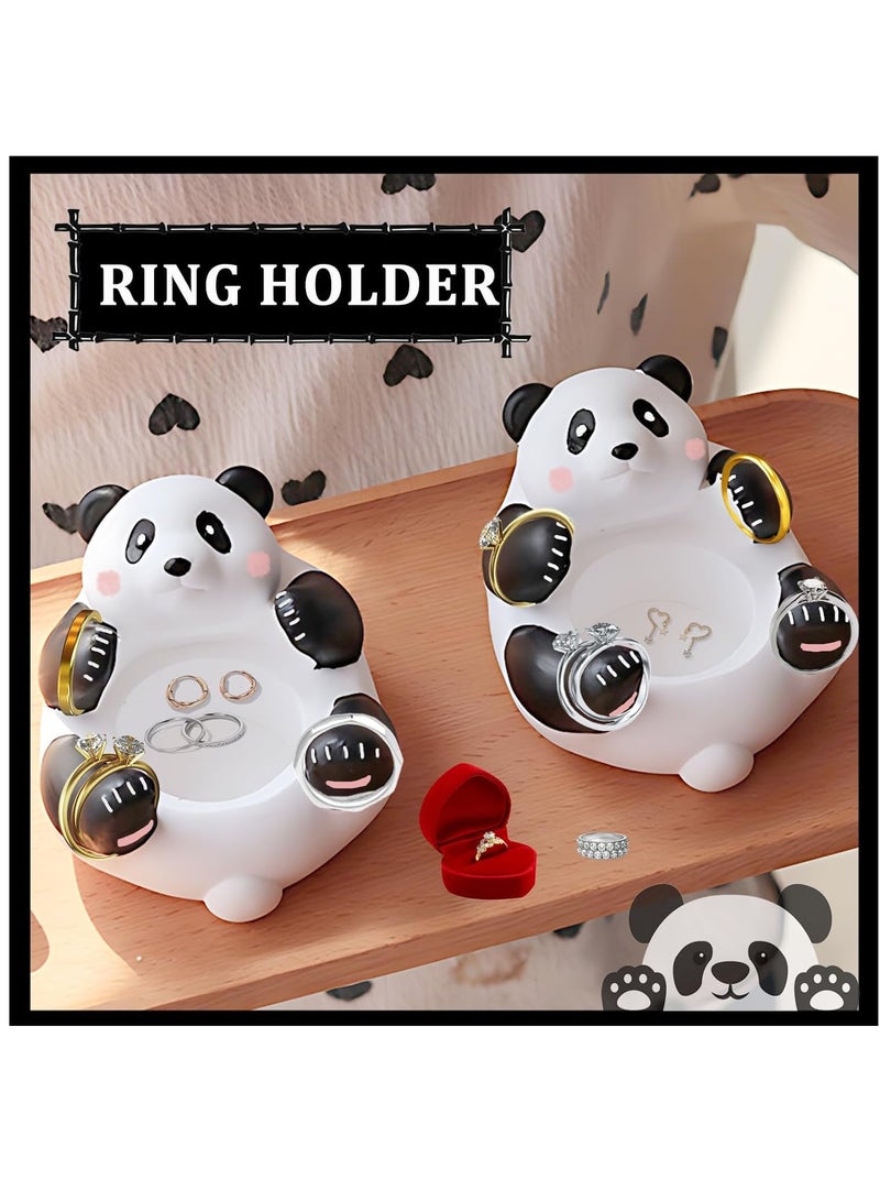 Tea Light Candle Holder, Cute Panda Candle Holder Ring Holder Jewelry Tray Decoration Holder for Tea Light Candle Desk Home Centerpiece Kitchen Room Decoration Panda Gift for Kids Girlfriend  - Image 5