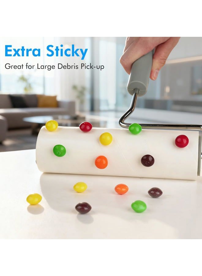 YabeePet Extreme Sticky Large Surface Lint Roller, Long Handle Pet Hair Remover, Designed for Removing Pet Dog Cat Hair 90 Sheets per Roll, 6.3 inch Width (1 Roller+2 Refills) - Image 5