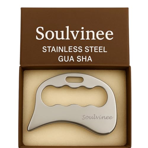 Soulvinee Stainless Steel Gua Sha Muscle Scraper Tool, Myofascial Scraping Tools for Physical Therapy, Lymphatic Drainage Massager, Soft Tissue Massage Tool - Image 1