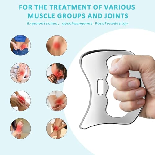Soulvinee Stainless Steel Gua Sha Muscle Scraper Tool, Myofascial Scraping Tools for Physical Therapy, Lymphatic Drainage Massager, Soft Tissue Massage Tool - Image 2