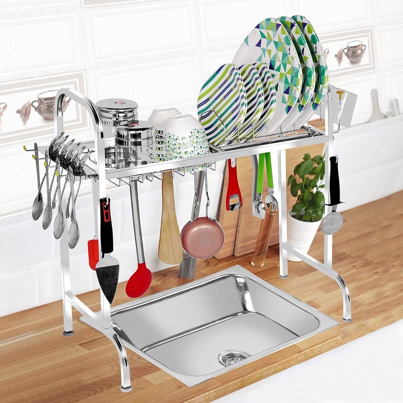 Homify Stainless Steel Over The Sink Dish Drying Rack 24 Inch 1Tier Utensil Holder for Kitchen Counter Top Sink Rack Standing Shelf for Organize Kitchen Kitchen Dish Rack 1 Shelf - Image 2