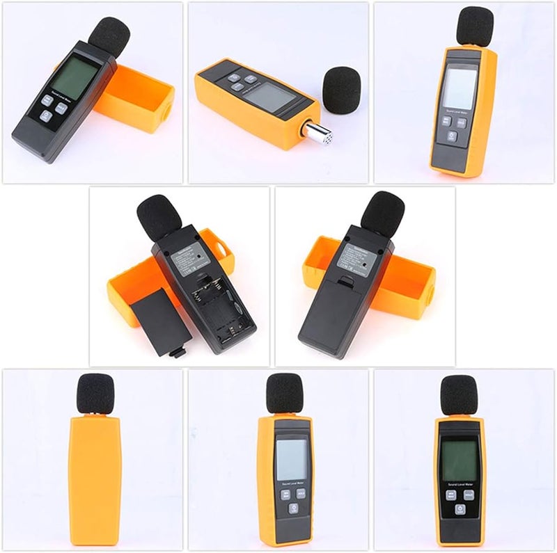 مقياس مستوى الصوت الرقمي 30-130 ديسيبل مع إضاءة خلفية للشاشة الكريستالية السائلة، أقصى/أدنى، تثبيت البيانات، صوت احترافي - Image 5