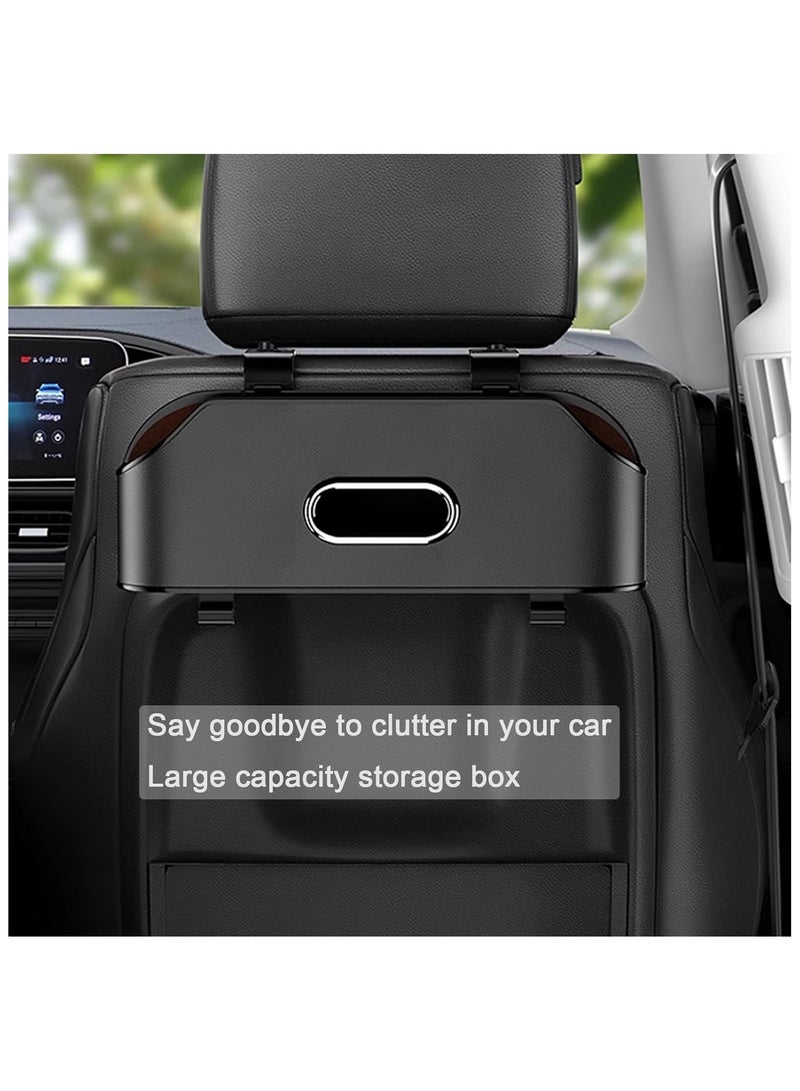 NANAO Car Seat Back Organizer, Stylish & Functional Storage for Family Adventures, Cup Holders, Tissue Box & Hooks, Perfect for Kids, Road Trips & Travel (Black) - Image 4