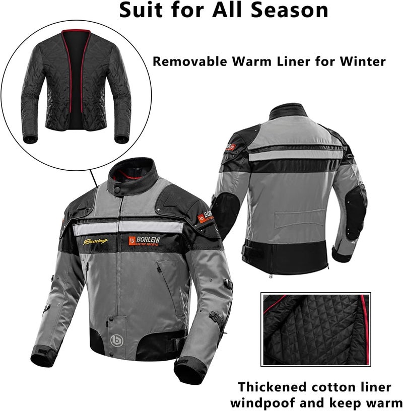 BORLENI Unisex D-020 Motorcycle Jacket - Image 3
