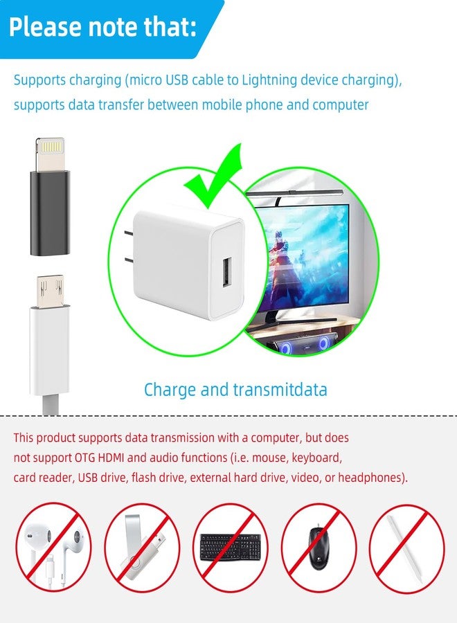 HOYULLI Micro USB to Lightning Adapter（3 Pack）Fast Charging Data Transmission Converter Micro USB Female Cable to Lightning Male Connector Compatible for Iphone 13 12 11 Pro Max Mini Xr Xs X 8 7 6 Ipad - Image 2