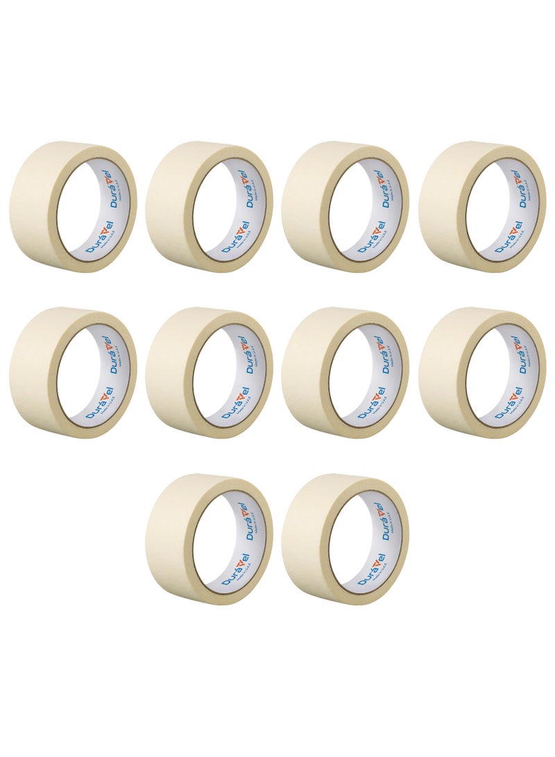 Duravel Duravel Premium Masking Tape 2Inch X 20Yards General Purpose Paper Tape For Painting, Marking, Gardening, Packaging, Artworks, Schools, Office, Automobile Garage, Factory, Industrial Uses (10 ROLL)  - Image 1