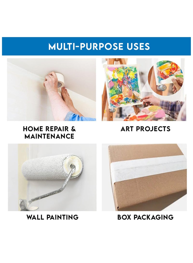 Duravel Duravel Premium Masking Tape 2Inch X 20Yards General Purpose Paper Tape For Painting, Marking, Gardening, Packaging, Artworks, Schools, Office, Automobile Garage, Factory, Industrial Uses (10 ROLL)  - Image 3
