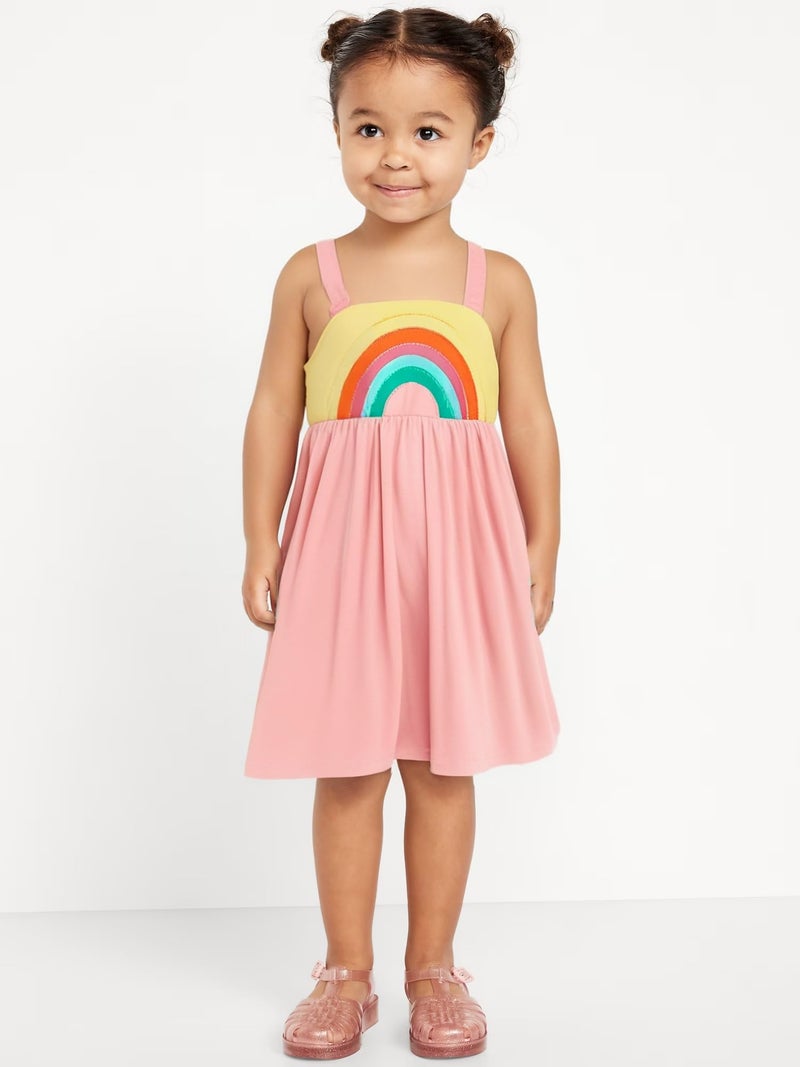 Frogwill Toddler Girls Fifties Summer Dress Pink Rainbow 2-7Y 4T, Pink - Image 3