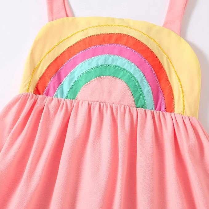 Frogwill Toddler Girls Fifties Summer Dress Pink Rainbow 2-7Y 4T, Pink - Image 4