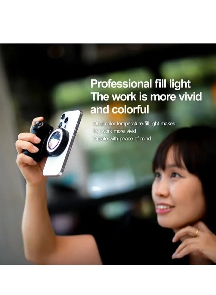 TIGER BBC-9 Magnetic Selfie Light Aid for Smartphones – LED Video Ring Light with Adjustable Brightness, Rechargeable Battery, Bluetooth Remote, Clip-On Magnetic Fill Light for Android & iPhone – Portable Ring Light for Vlogs, Reels, TikTok, Video Calls & Selfies - Image 3