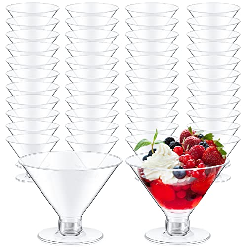Yinkin Yinkin 150 Pcs Plastic Martini Glasses Disposable 2oz 5oz 7oz Clear Cocktail Dessert Parfait Glasses Unbreakable Mini Martini Cups for Wedding Party Bowl Wine Ice Cream 5 oz 