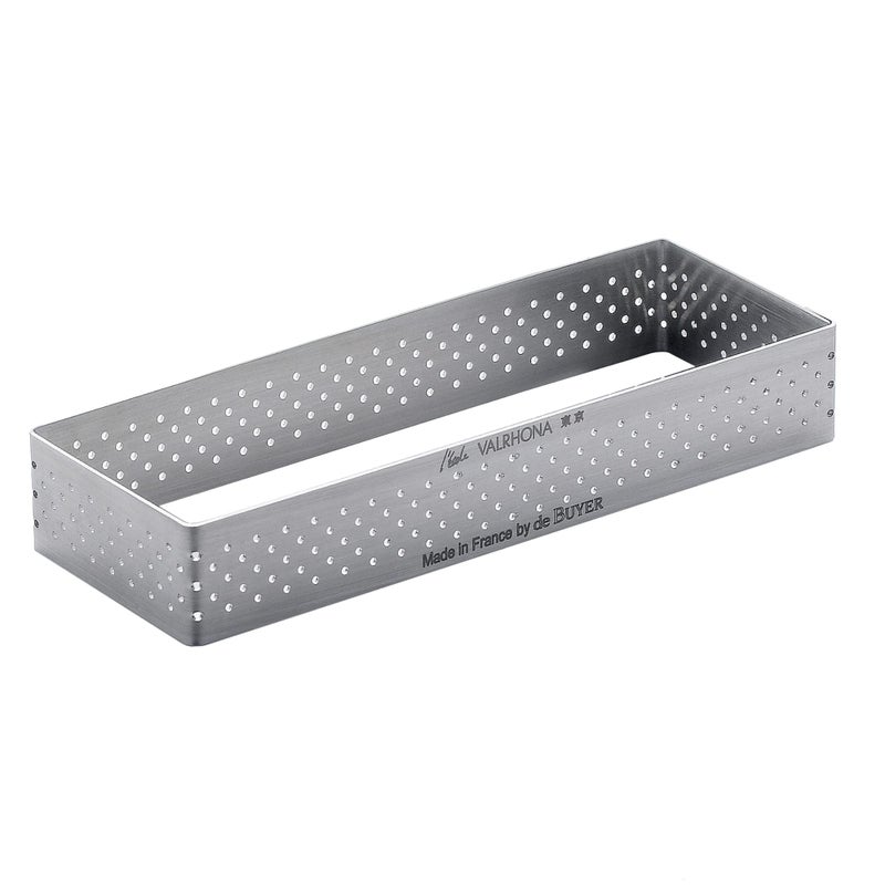de Buyer Perforated Rectangular Tart Ring - 4.7” x 1.6” x 0.8” - Perfect for Baking Beautifully Crisp Tarts - Easy to Use & Clean - Made in France - Image 1