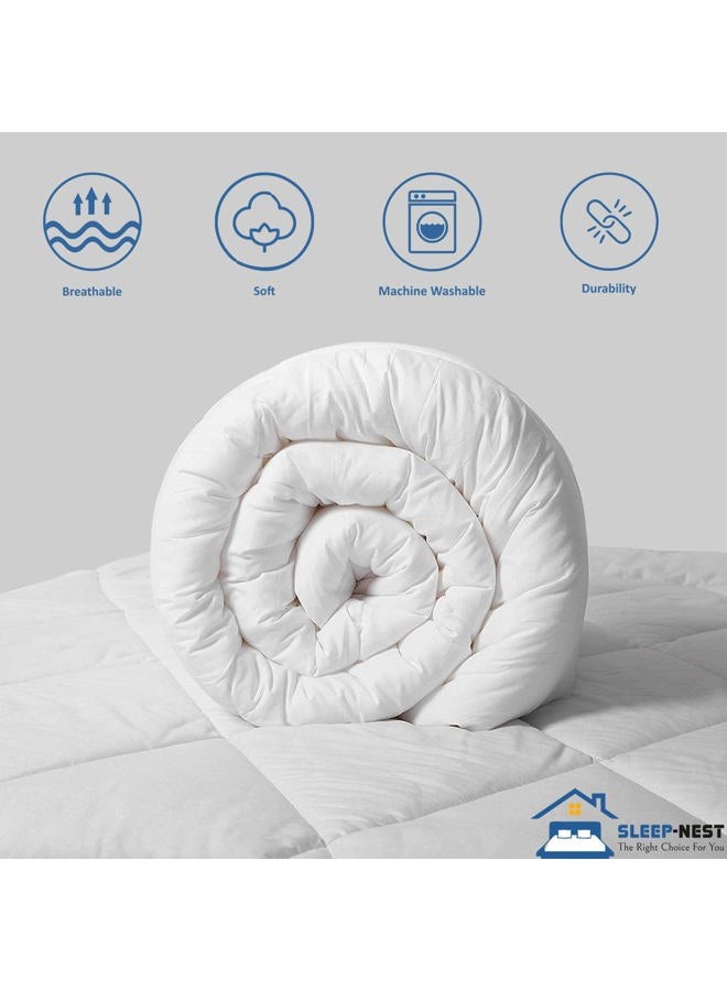 SLEEP-NEST Oversized King Comforter 136 x 120 Size All Season Down Alternative Pin-Tuck Alaskan Comforter Duvet Insert with 8 Corner Tabs 1 Piece Pinch Comforter-500 GSM Quilt Box Stitched, White - Image 4