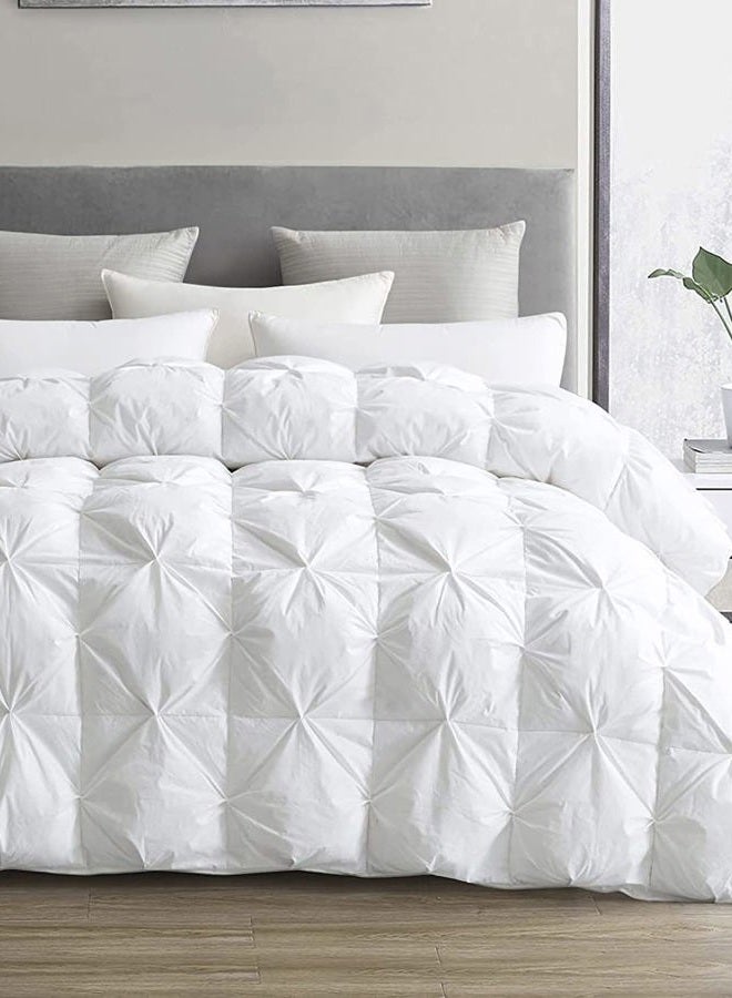 SLEEP-NEST Oversized King Comforter 136 x 120 Size All Season Down Alternative Pin-Tuck Alaskan Comforter Duvet Insert with 8 Corner Tabs 1 Piece Pinch Comforter-500 GSM Quilt Box Stitched, White - Image 1