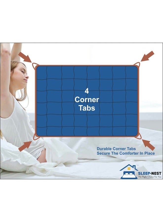 SLEEP-NEST Oversized King Comforter 136 x 120 Size All Season Down Alternative Pin-Tuck Alaskan Comforter Duvet Insert with 8 Corner Tabs 1 Piece Pinch Comforter-500 GSM Quilt Box Stitched, White - Image 5
