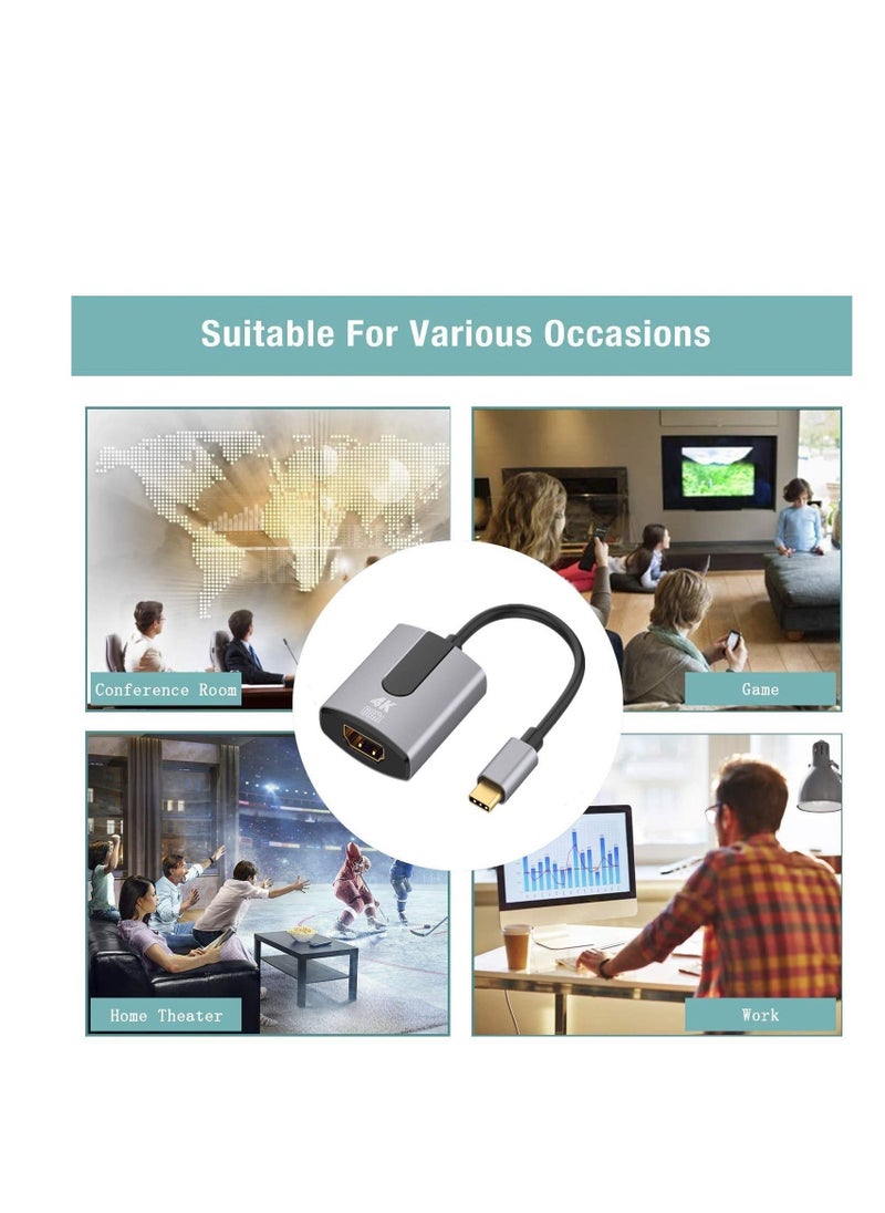 Generic USB C to HDMI Adapter, Type Converter (4k@60Hz), Multiport HDMI, Compatible with New MacBook Pro/Air, iPad Air 4, Pro 2020, Galaxy S20, XPS and More-Gray  - Image 5
