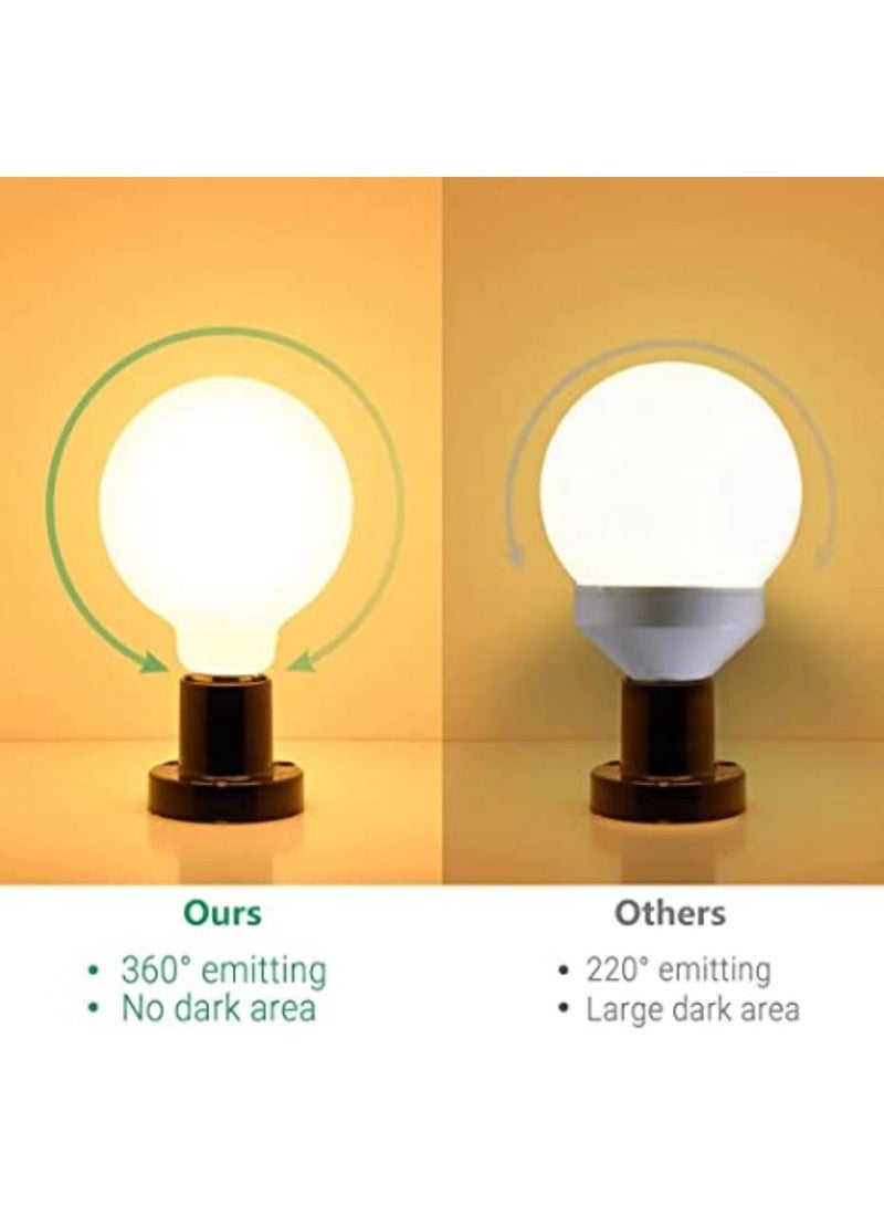 QUESERA لمبات LED كبيرة G95 من Edison E27 موفرة للطاقة بقوة 6 وات وإضاءة متعددة الاتجاهات باللون الأبيض البارد والدافئ مع غطاء مصباح زجاجي لتحل محل المصابيح المتوهجة بقوة 60 وات عبوة من 3 قطع - Image 3