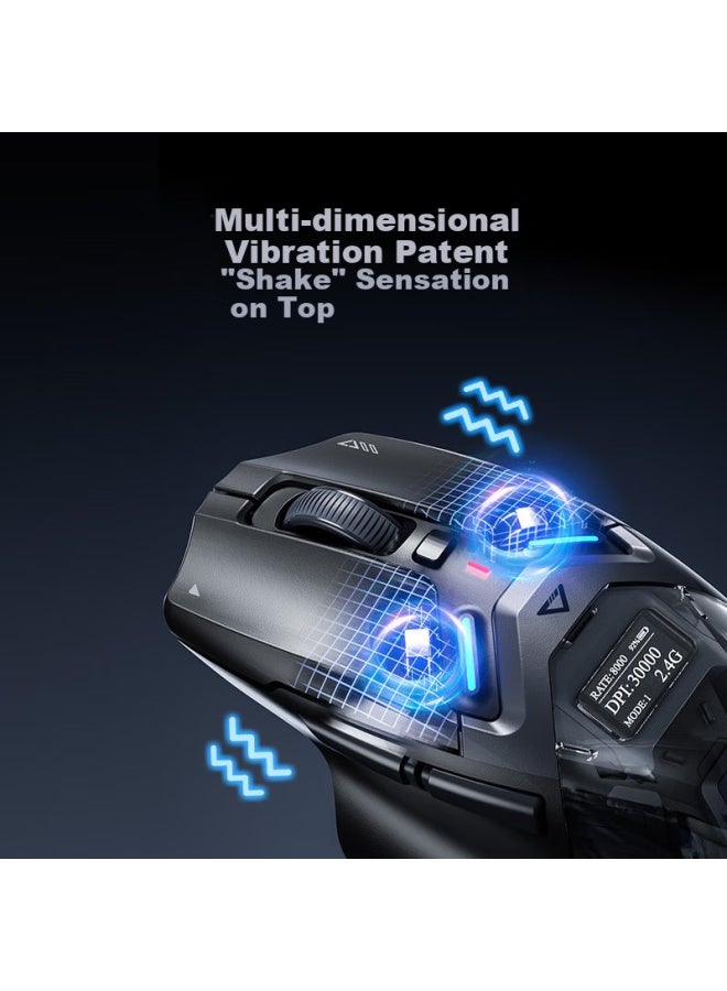 Inphic In9 Ultra Wireless Gaming Mouse Right Hand Ergonomic Esports Mouse 2.4g/wired/bluetooth Three Modes Paw3950 30000dpi/8k Polling Rate Vibration Interaction - Image 2