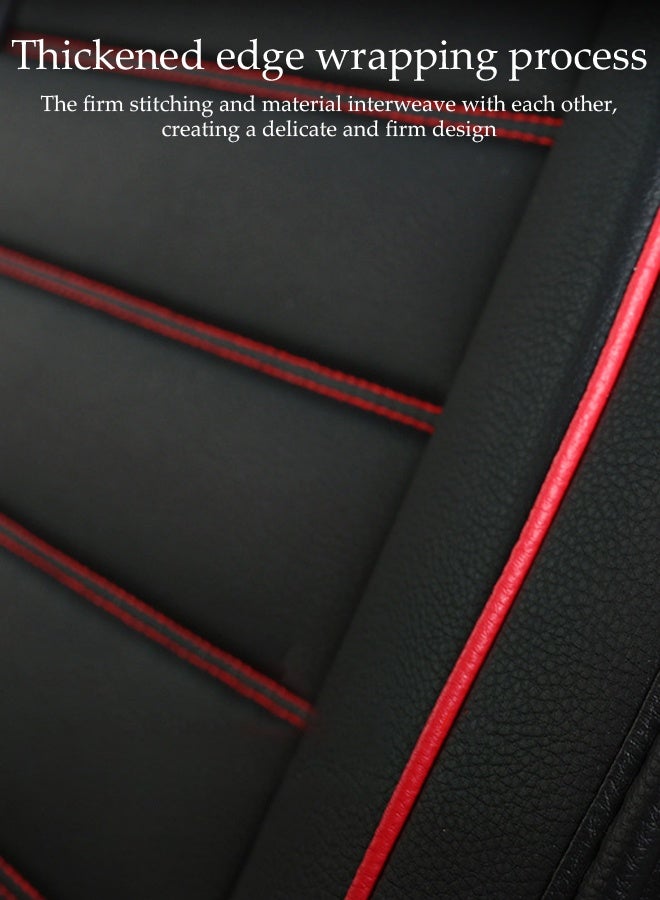 DUNISO Car Seat Cover,Universal Fully Wrapped Seat Cushion, Artificial Leather Car Backrest Seat Cover, With Headrest and Cushion,Wear Resistant And Anti Slip, Suitable For All Seasons, Suitable For Most Car Seats  - Image 3
