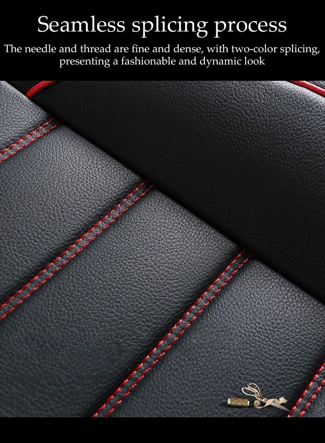 DUNISO Car Seat Cover,Universal Fully Wrapped Seat Cushion, Artificial Leather Car Backrest Seat Cover, With Headrest and Cushion,Wear Resistant And Anti Slip, Suitable For All Seasons, Suitable For Most Car Seats  - Image 5