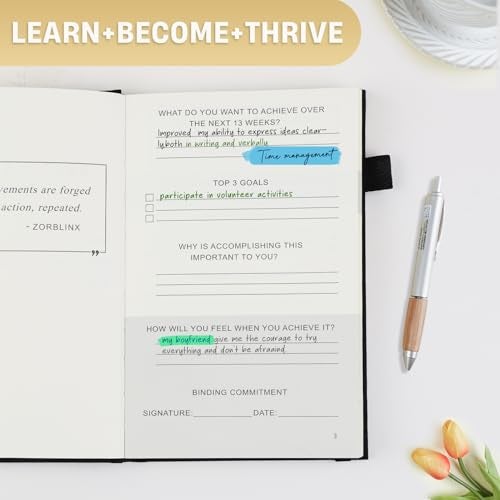 Zorblinx Productivity & Self-Mastery Journal for Men: Gratitude, Mental Health and Manifestation Diary for Mindfulness | Guided Daily Planner for Reflection, Positivity, Personal Growth and Self Care, Black - Image 4