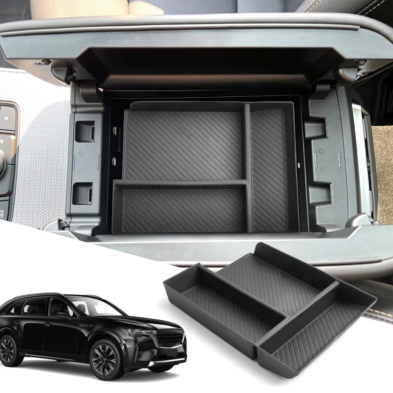 SXCY for 2024 2025 Mazda CX90 CX70 Center Console Organizer for Mazda CX90 2024 2025 Accessories Console Tray for 2024 2025 CX90 CX70 Console Organizer 2025 CX70 Armrest Organizer TPE Tough Material