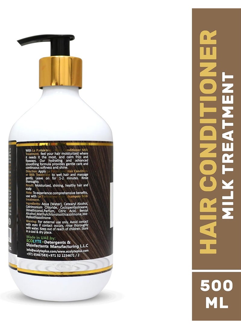 ECOLYTE+ La Parisienne Premium Luxury Hair Conditioner - Milk Treatment for Smooth and Strong Hair, 500 ml - Image 2