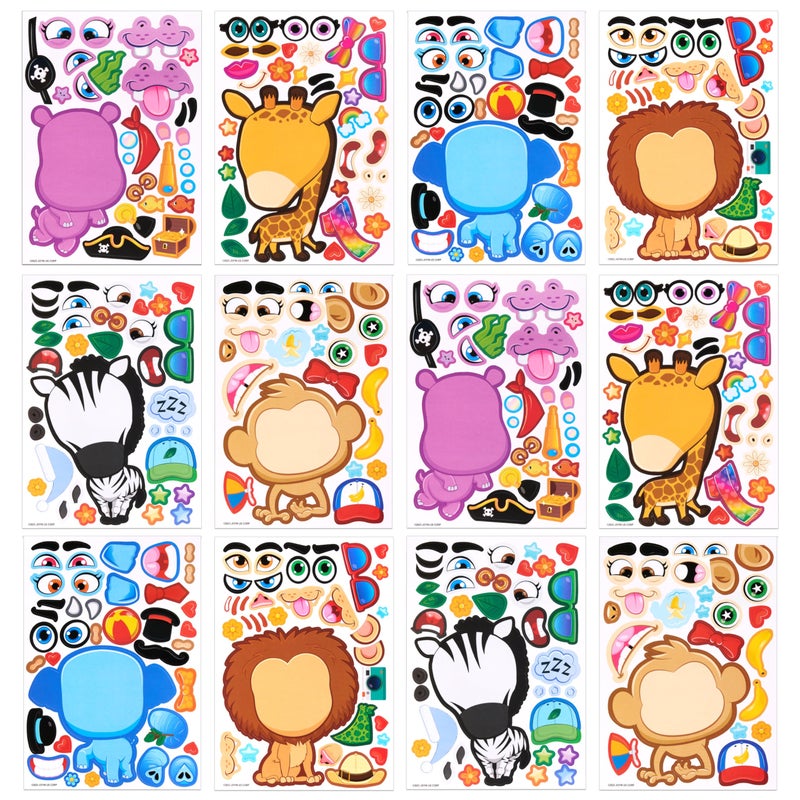JOYIN 24 Packs Make a face Safari Stickers - Image 1