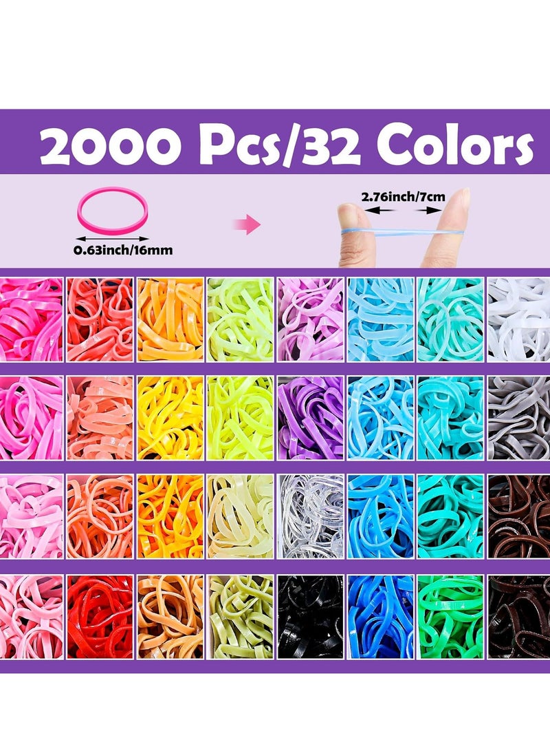 general 32 Colors Small Hair Rubber Bands with 16 Hair Styling Tools, 2000 Pcs Elastic Girl Baby Hair Ties Mini Hair Bands with Hair Elastic Cutter Hair Accessories Xmas Stuff for Girls Baby Toddlers Kids - Image 2
