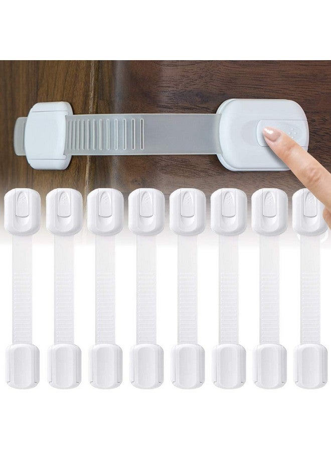 Socub 8 pack Child Safety Cabinets Strap Locks, Multi Use Latch with Strong Adhesive Pads, for Cabinets, Drawers, Oven, Toilet Seat, Fridge - Image 1