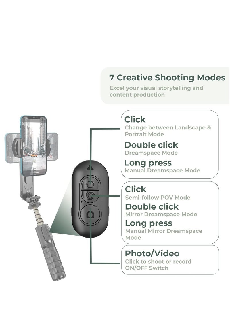 SYOSI - Gimbal Stabilizer For Smartphones, 360° Rotation Tripod with Wireless Remote Fill Light, Portable Phone Holder Auto Balance 1-Axis Gimbal for Filming Bluetooth Selfie Stick Mobile Phone Holder - Image 1