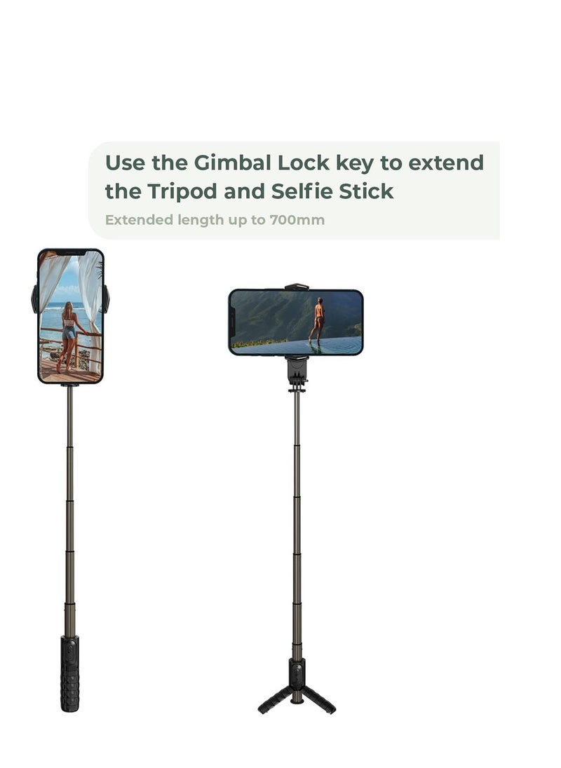 SYOSI - Gimbal Stabilizer For Smartphones, 360° Rotation Tripod with Wireless Remote Fill Light, Portable Phone Holder Auto Balance 1-Axis Gimbal for Filming Bluetooth Selfie Stick Mobile Phone Holder - Image 1