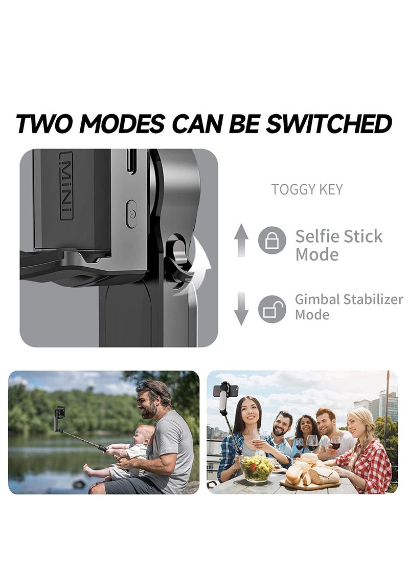 SYOSI - Gimbal Stabilizer For Smartphones, 360° Rotation Tripod with Wireless Remote Fill Light, Portable Phone Holder Auto Balance 1-Axis Gimbal for Filming Bluetooth Selfie Stick Mobile Phone Holder - Image 1