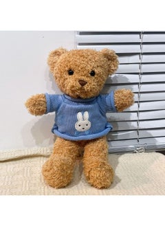 Cute Hug Bear Teddy Bear Doll Doll Sleeping With Dressing Bear Doll Plush Toy Gift Wholesale-Color:Blue Miffy Sweater Bear-Height:30cm