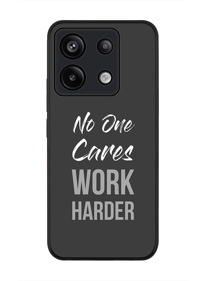 Stylizedd Rugged Black Edge Case for Xiaomi Redmi Note 13 Pro 5G, Slim fit Case Flexible Anti Drop TPU Gel Thin Cover -   Work Harder - Image 1