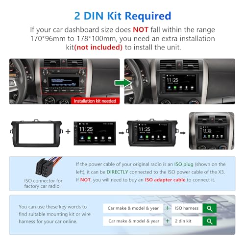 Eonon 7'' Double Din Car Stereo Wireless CarPlay & Wireless Android Auto Car Audio Receivers with AHD Backup Camera, Built in DSP, Bluetooth, MirrorLink, SWC, FM/AM, Fast Charge - X3 - Image 3
