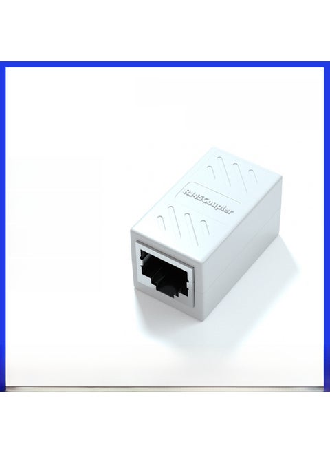 Gigabit RJ45 Splitter Adapter 1-to-2 ConnectorNetwork straight-through head White Network straight-through head White