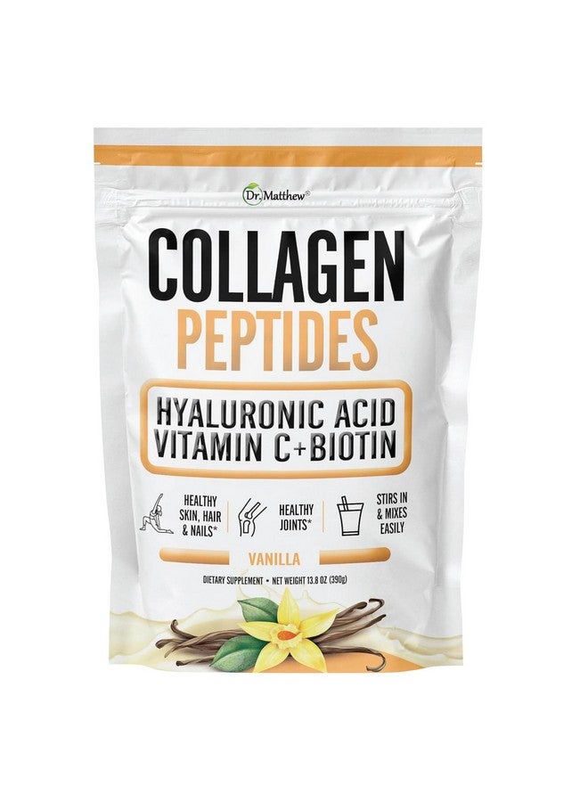 Dr. Matthew Vanilla Collagen Protein Powder with Hyaluronic Acid, Vitamin C and Biotin for Hair, Skin, Nails, Joint. Keto, Type 1 and 3. - Image 1