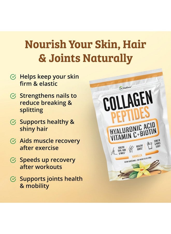 Dr. Matthew Vanilla Collagen Protein Powder with Hyaluronic Acid, Vitamin C and Biotin for Hair, Skin, Nails, Joint. Keto, Type 1 and 3. - Image 5